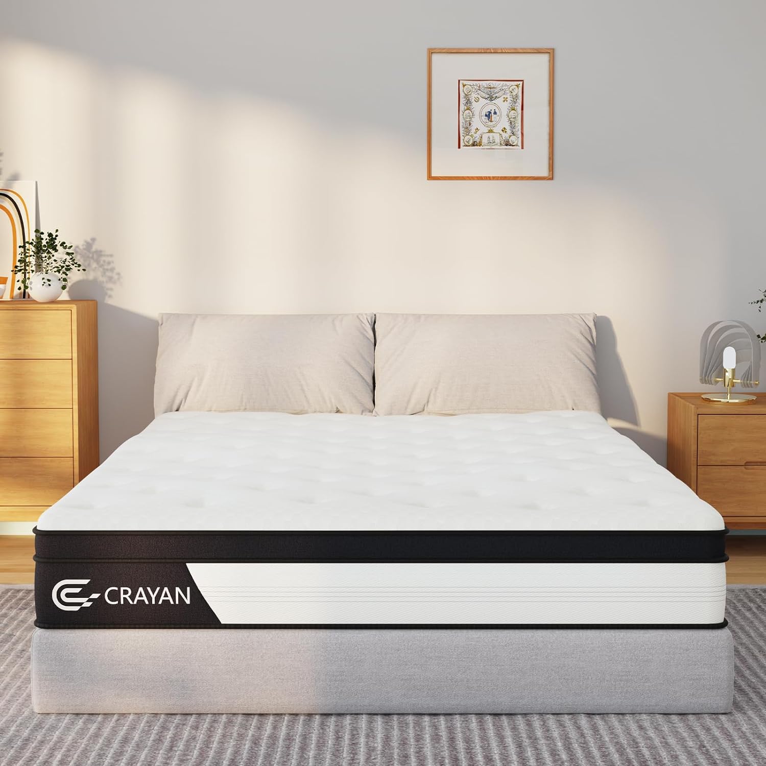 Crayan Matelas Queen hybride de 12 pouces