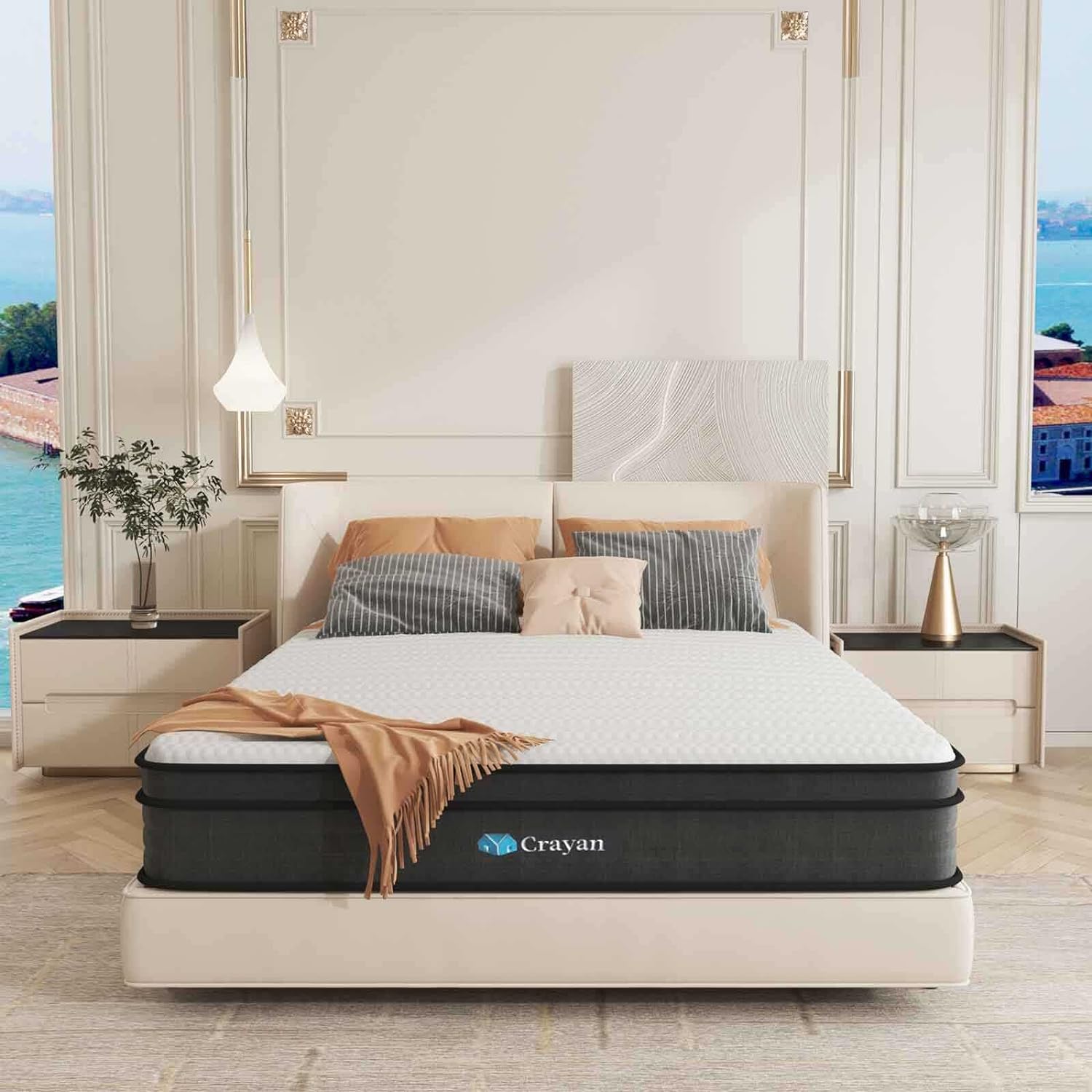 Crayan Materasso ibrido in memory foam da 10 pollici per la regina